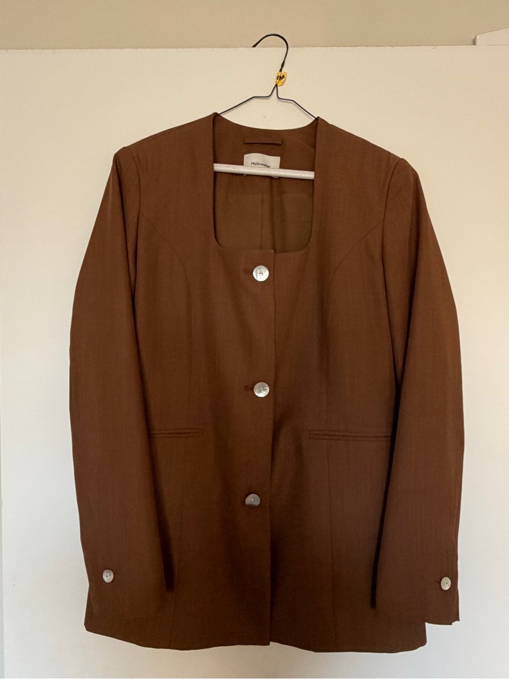 Holzweiler Soula Brown Square Neck Blazer